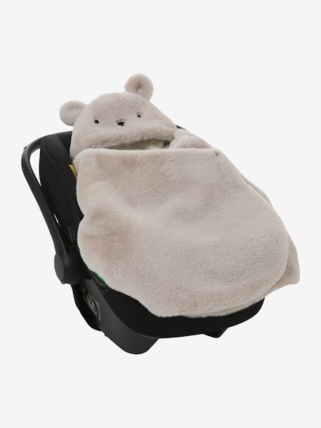 Pluche engelennestje dat kan worden omgevormd Beer beige+beige, bedrukt+kaki+muisgrijs+roze, bedrukt - vertbaudet enfant 