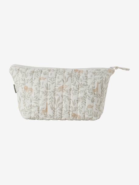 Toilettas voor kind in katoengaas beige, bedrukt+grijsblauw+print bloemen zolder+roze, bedrukt - vertbaudet enfant 