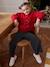 Kerstsweater voor meisjes met lovertjes antraciet+rood - vertbaudet enfant 