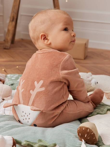 Kerstset Rendier pyjama + slabbetje voor baby's pecannoot - vertbaudet enfant 