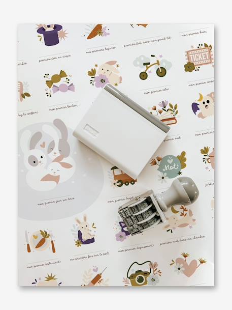 Poster Mijn eerste keren - Konijn - LES PETITES DATES beige - vertbaudet enfant 