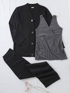 -3-delige zwangerschaps- en borstvoedingsset: tanktop + vest + broek met wijde pijpen