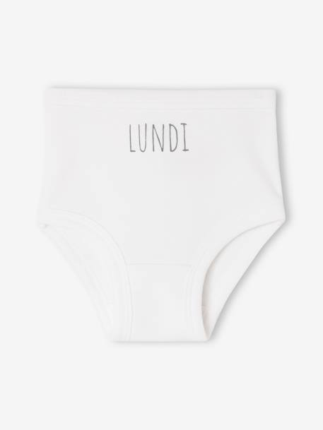 Set van 5 babybroekjes met 1 voor elke dag veel wit - vertbaudet enfant 