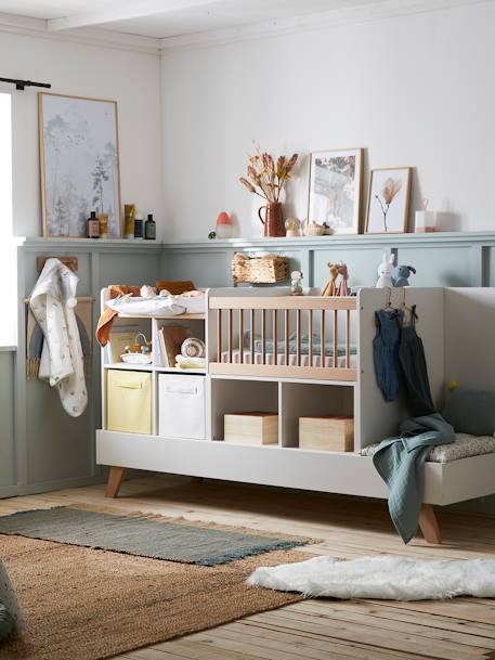Gecombineerd 4 in 1 meegroeibed COMBINID WIT / HOUT - vertbaudet enfant 