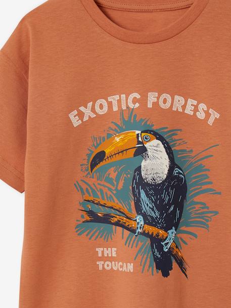 Jongensshirt dierenmotief leiblauw+sinaasappel - vertbaudet enfant 