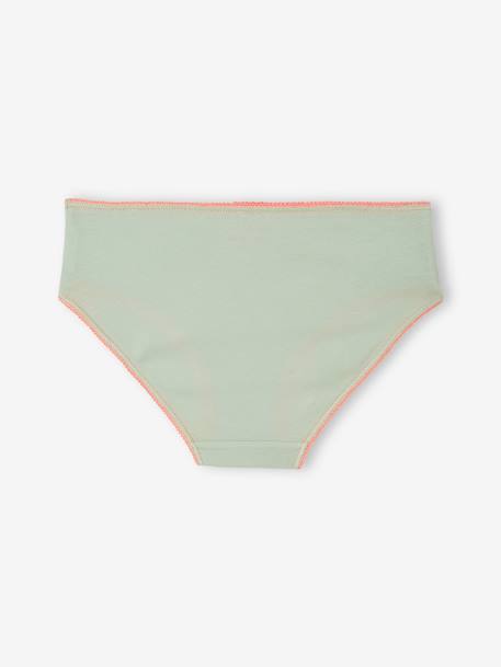 Set van 5 meisjesonderbroeken met print turquoiseblauw - vertbaudet enfant 