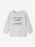 T-shirt met lange mouwen en tekst voor baby's gemêleerd grijs+wit - vertbaudet enfant 