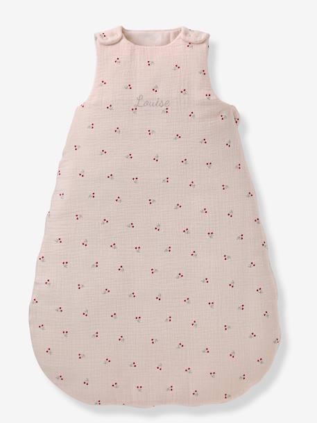 Personaliseerbare trappelzak zonder mouwen CHERRY beige, bedrukt - vertbaudet enfant 