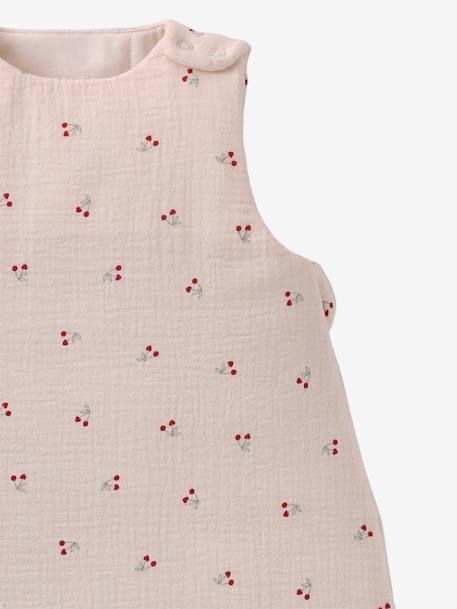 Personaliseerbare trappelzak zonder mouwen CHERRY beige, bedrukt - vertbaudet enfant 