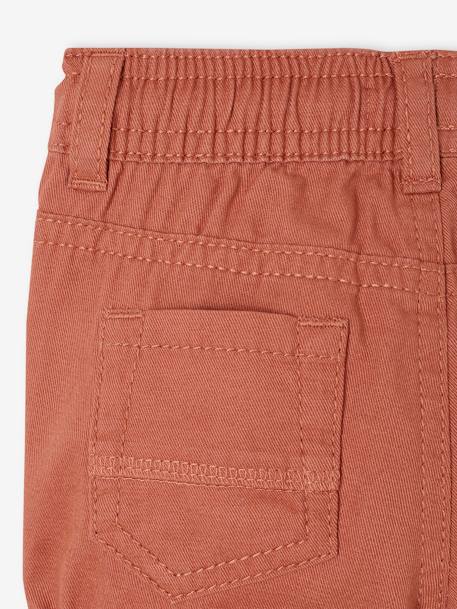 Gekeperde short met elastische tailleband babyjongen cappuccino+terracotta - vertbaudet enfant 