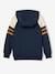 Sportsweater met raglanmouwen en ritssluiting voor jongens groen+marineblauw+pecannoot - vertbaudet enfant 