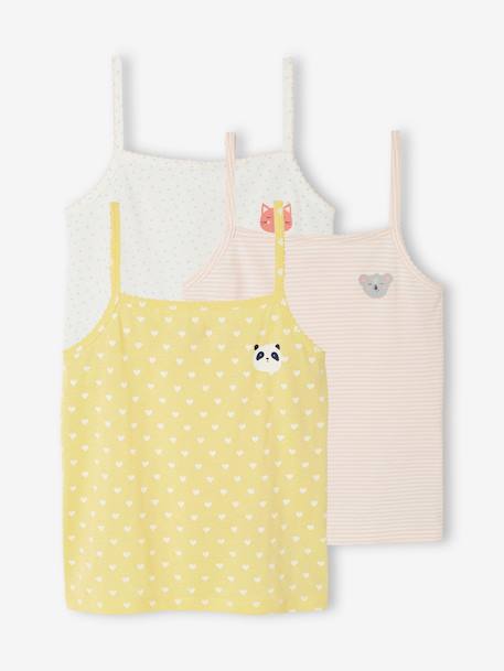 Set van 3 meisjestopjes lichtgeel - vertbaudet enfant 