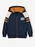 Sportsweater met raglanmouwen en ritssluiting voor jongens groen+marineblauw+pecannoot - vertbaudet enfant 