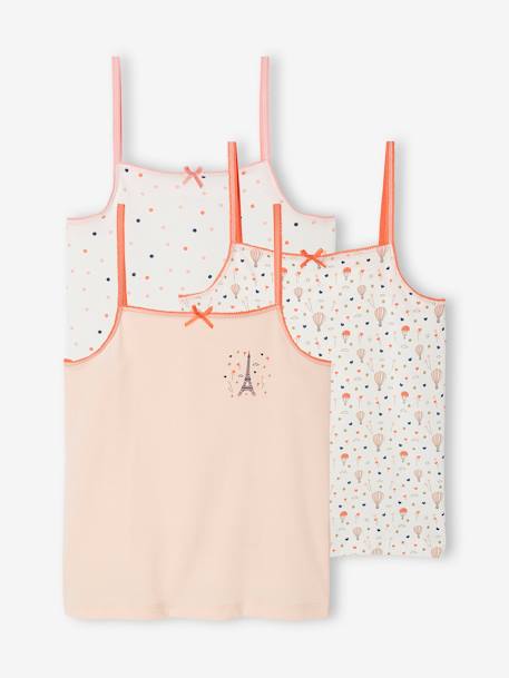 Set van 3 leuke tanktops voor meisjes lichtroze - vertbaudet enfant 