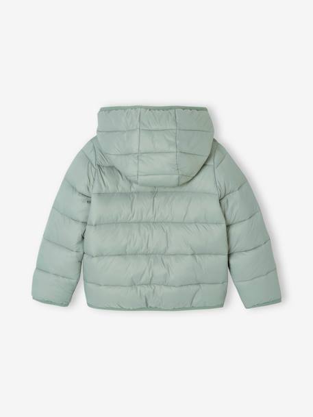 Lichtgewicht donsjas met capuchon voor meisjes groengrijs+lila+marineblauw+pruim+rozen - vertbaudet enfant 