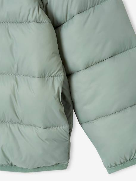 Lichtgewicht donsjas met capuchon voor meisjes groengrijs+lila+marineblauw+pruim+rozen - vertbaudet enfant 