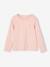 T-shirt Basics met hartjes en pailletten en lange mouwen ecru+roze (poederkleur) - vertbaudet enfant 
