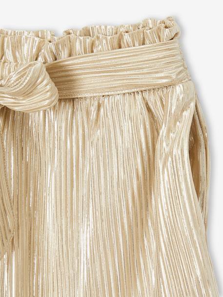 Laméshort met geplooid effect voor meisjes goud - vertbaudet enfant 