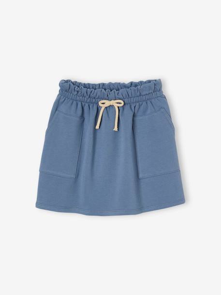 Fleece rok voor meisjes chambrayblauw+groen, gestreept+rood - vertbaudet enfant 