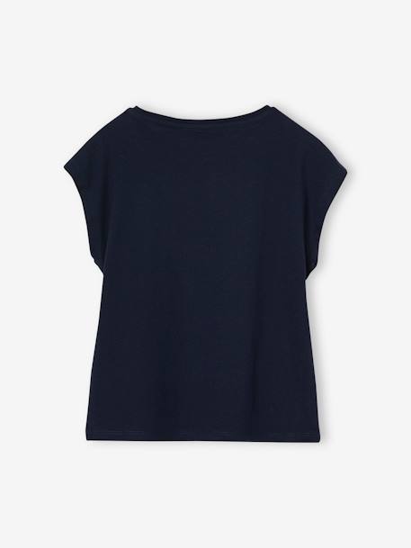 Effen Basics meisjesshirt met korte mouwen blauwgroen+ecru+marineblauw+snoepjesroze - vertbaudet enfant 