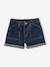 Meisjesshort van jeanstof Basics lichtblauw+middenblauw+ongewassen denim - vertbaudet enfant 
