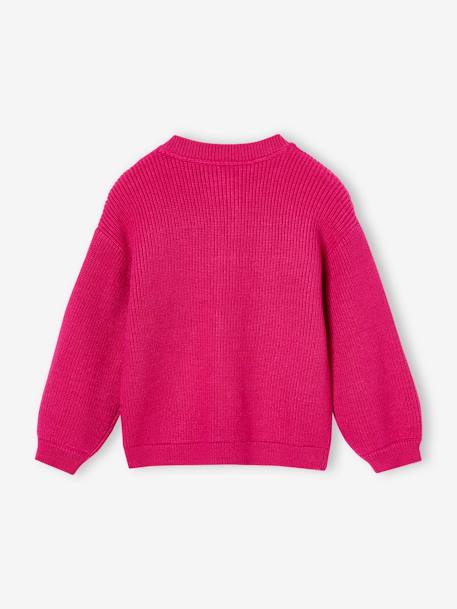 Gestreept meisjesvest van stof met minikabel fuchsia - vertbaudet enfant 