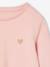 T-shirt Basics met hartjes en pailletten en lange mouwen ecru+roze (poederkleur) - vertbaudet enfant 