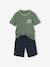 Vertbaudet set van 2 pyjama's voor jongens met gerecycled katoen, kort & lang groen - vertbaudet enfant 