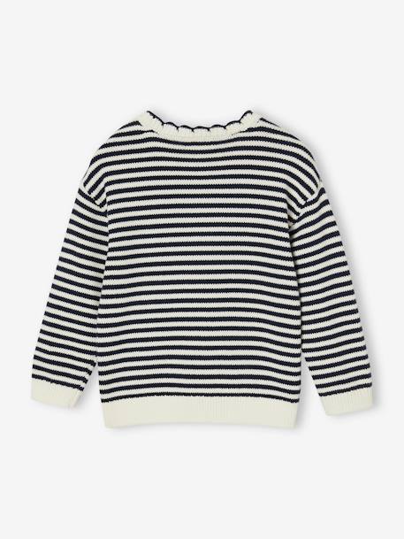 Gestreepte meisjestrui grijsblauw+marineblauw - vertbaudet enfant 