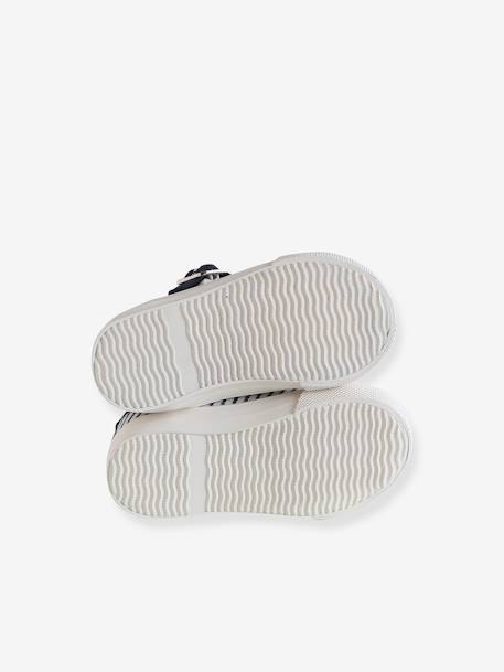 Canvas babyschoentjes met enkelbandje blauw, gestreept - vertbaudet enfant 