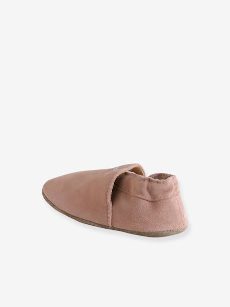 Elastische leren babyschoentjes in soepel leer goud+nachtblauw+oudroze+roze (poederkleur)+roze, bedrukt+veel roze+wit, bedrukt - vertbaudet enfant 