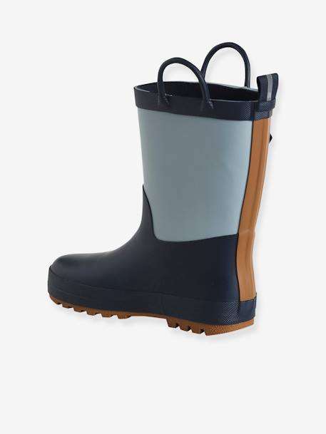 Regenlaarzen voor kinderen, kleutercollectie groen, bedrukt+veel blauw - vertbaudet enfant 