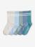 Set van 5 paar gestreepte geribbelde sokken voor jongens blauw+grijsblauw+hemelsblauw+marineblauw - vertbaudet enfant 