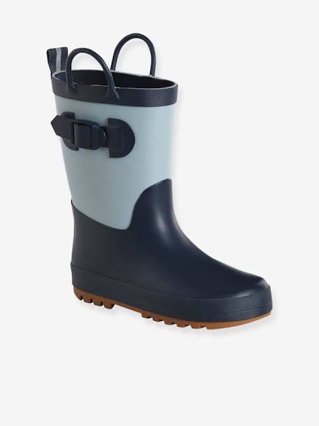 Regenlaarzen voor kinderen, kleutercollectie groen, bedrukt+veel blauw - vertbaudet enfant 