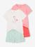 Lot 2 meisjespyjama's 1 regenboogmotief + 1 roze flamingo-motief turquoiseblauw - vertbaudet enfant 