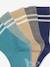 Set van 5 paar gestreepte geribbelde sokken voor jongens blauw+grijsblauw+hemelsblauw+marineblauw - vertbaudet enfant 