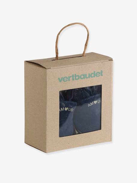 Elastische leren babyschoentjes in soepel leer goud+nachtblauw+oudroze+roze (poederkleur)+roze, bedrukt+veel roze+wit, bedrukt - vertbaudet enfant 