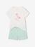 Lot 2 meisjespyjama's 1 regenboogmotief + 1 roze flamingo-motief turquoiseblauw - vertbaudet enfant 