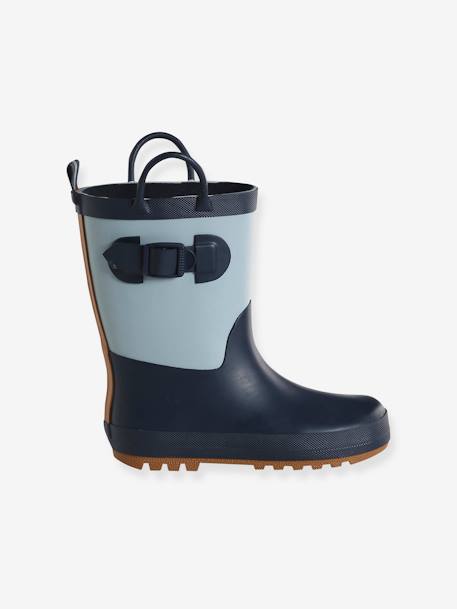 Regenlaarzen voor kinderen, kleutercollectie groen, bedrukt+veel blauw - vertbaudet enfant 