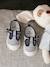 Canvas babyschoentjes met enkelbandje blauw, gestreept - vertbaudet enfant 