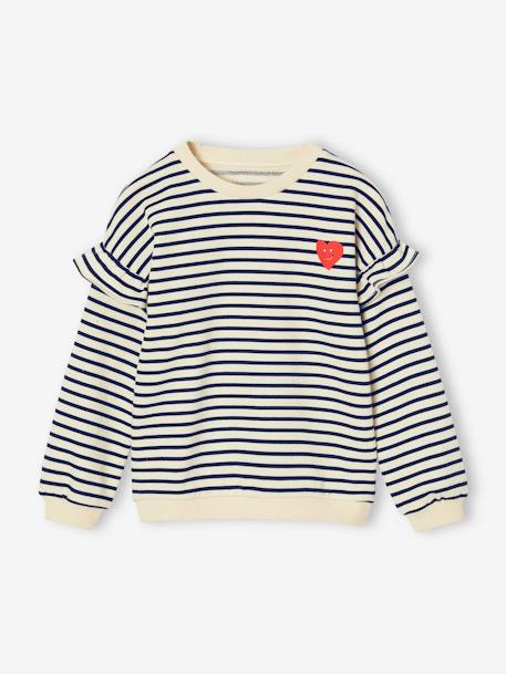 Marinetrui met ruches voor meisjes bleekblauw+marineblauw+oudroze+pioenroos - vertbaudet enfant 
