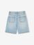 Bermuda jeans met geborduurde bloemen lichtblauw+middenblauw - vertbaudet enfant 