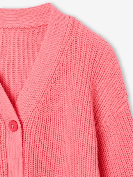 Meisjesvestje van kabeltricot rozen+vanille - vertbaudet enfant 