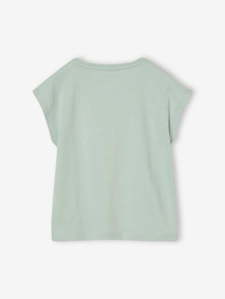 Meisjesshirt met dierenmotief abrikoos+grijsblauw - vertbaudet enfant 