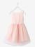 Feestelijke meisjesjurk in satijn en tule BEIGE POUDRE+hemelsblauw+WIT - vertbaudet enfant 