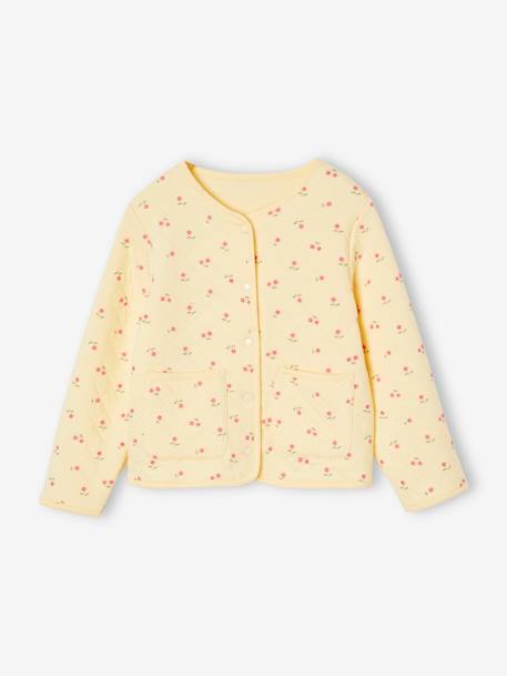 Meisjesset gewatteerd jack met bloemenprint + jurk rozen - vertbaudet enfant 