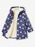 Regenjas voor meisjes met capuchon en sherpa voering antraciet+indigoblauw+meerkleurig - vertbaudet enfant 