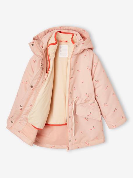 3-in-1 parka voor meisjes lichtroze - vertbaudet enfant 
