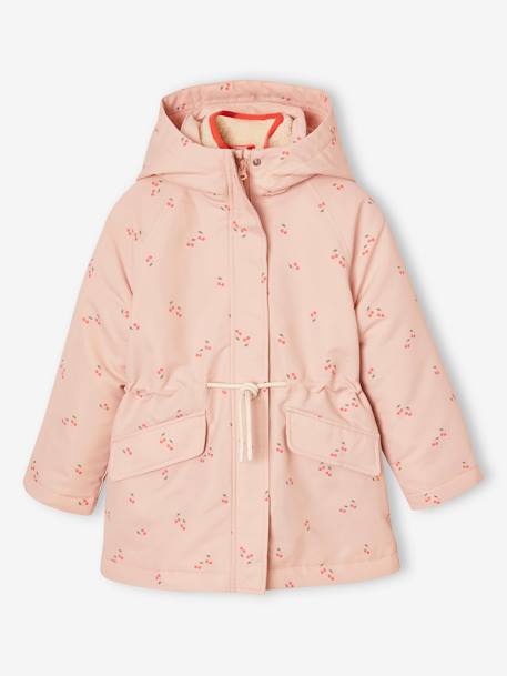 3-in-1 parka voor meisjes lichtroze - vertbaudet enfant 