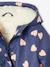 Regenjas voor meisjes met capuchon en sherpa voering antraciet+indigoblauw+meerkleurig - vertbaudet enfant 